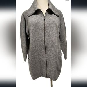ELLEN TRACY wool zip sweater